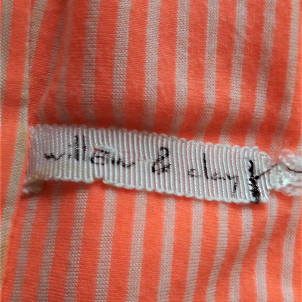 Willow Clay Striped Shirt Neon Orange Sheer Contrasting Back USA M - Picture 6 of 8